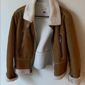 Faux fur lined tan jacket